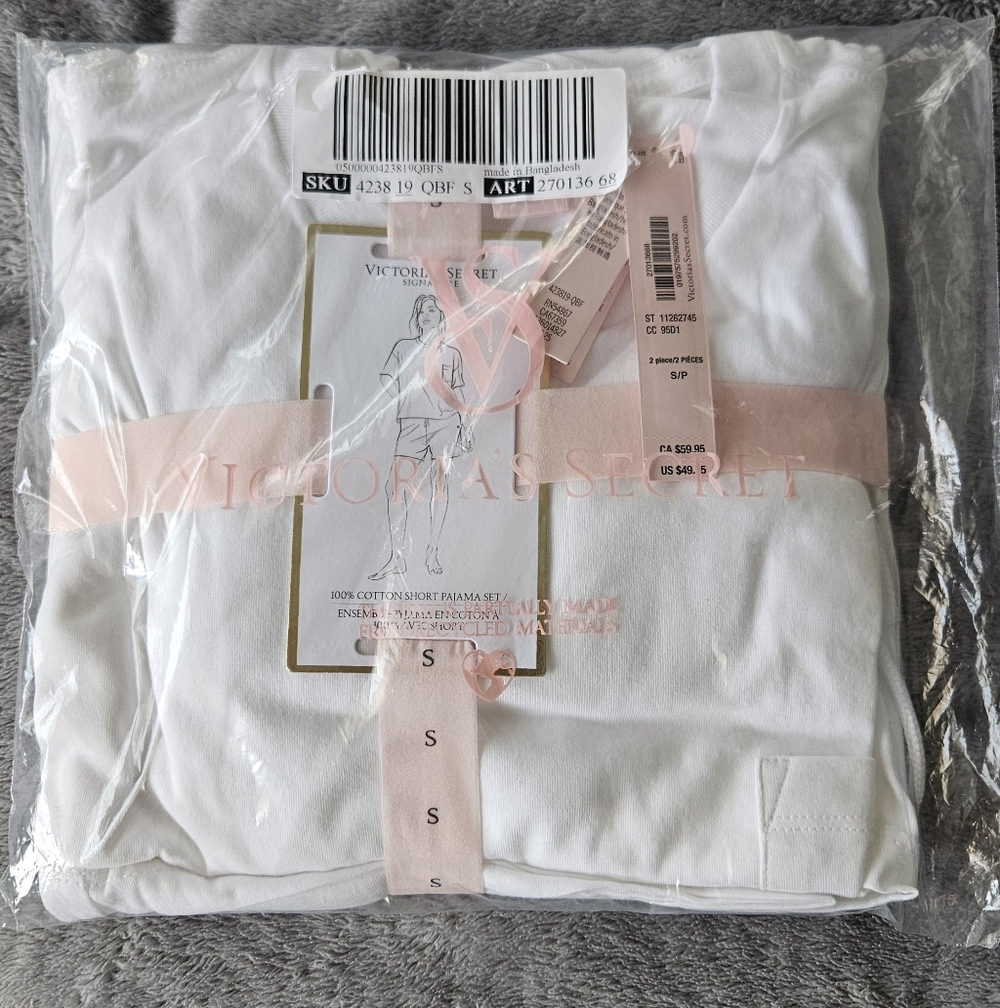 Victoria's Secret Shorts Pj Set White